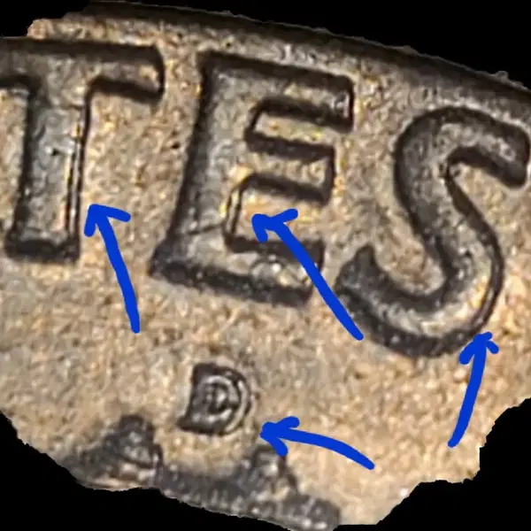 희귀 에러 주화 - 미국 프랭클린 Half Dollar 은화 1960년 - 6번째 이미지