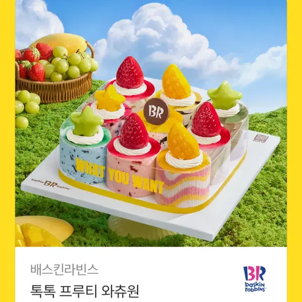 배스킨라빈스 아이스크림케이크 톡톡 프루티 와츄원